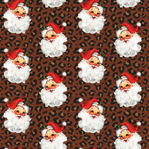 Jolly Retro Santa on Dark Cheetah - medium scale