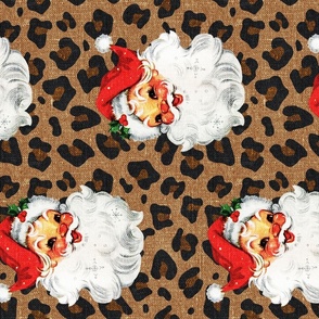 Jolly Retro Santa on Light Cheetah rotated - large scale