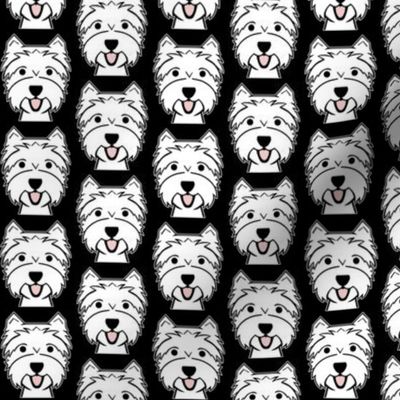 Westie fabric on black