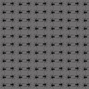 Dancing spiders pattern on grey