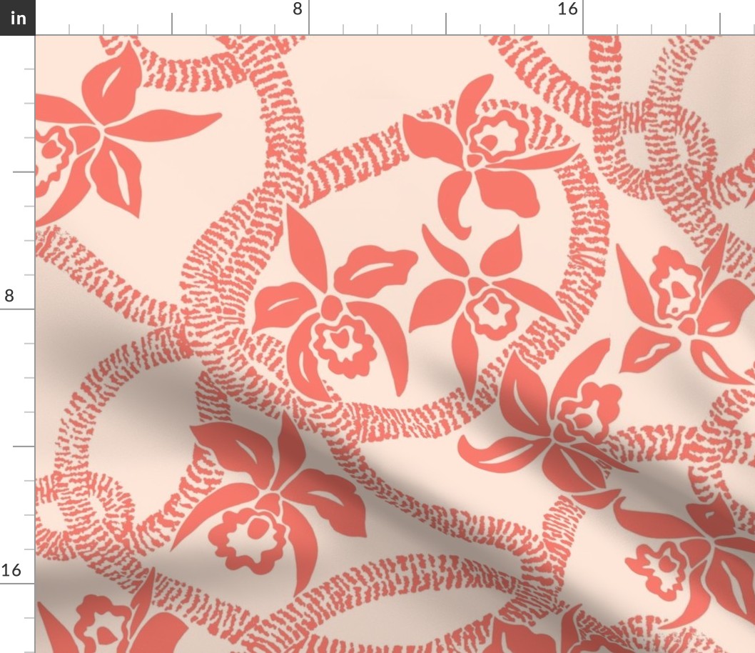 Ilima Lei and Orchid -coral beige