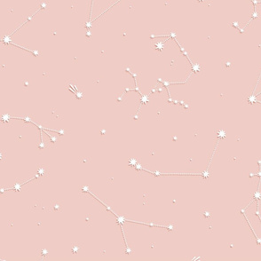 White zodiac constellations / pink background