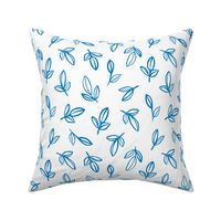 Cool blue winter garden leaves and flowers boho nursery baby