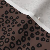 Little animal print texture reptile spots and bubbles chocolate brown