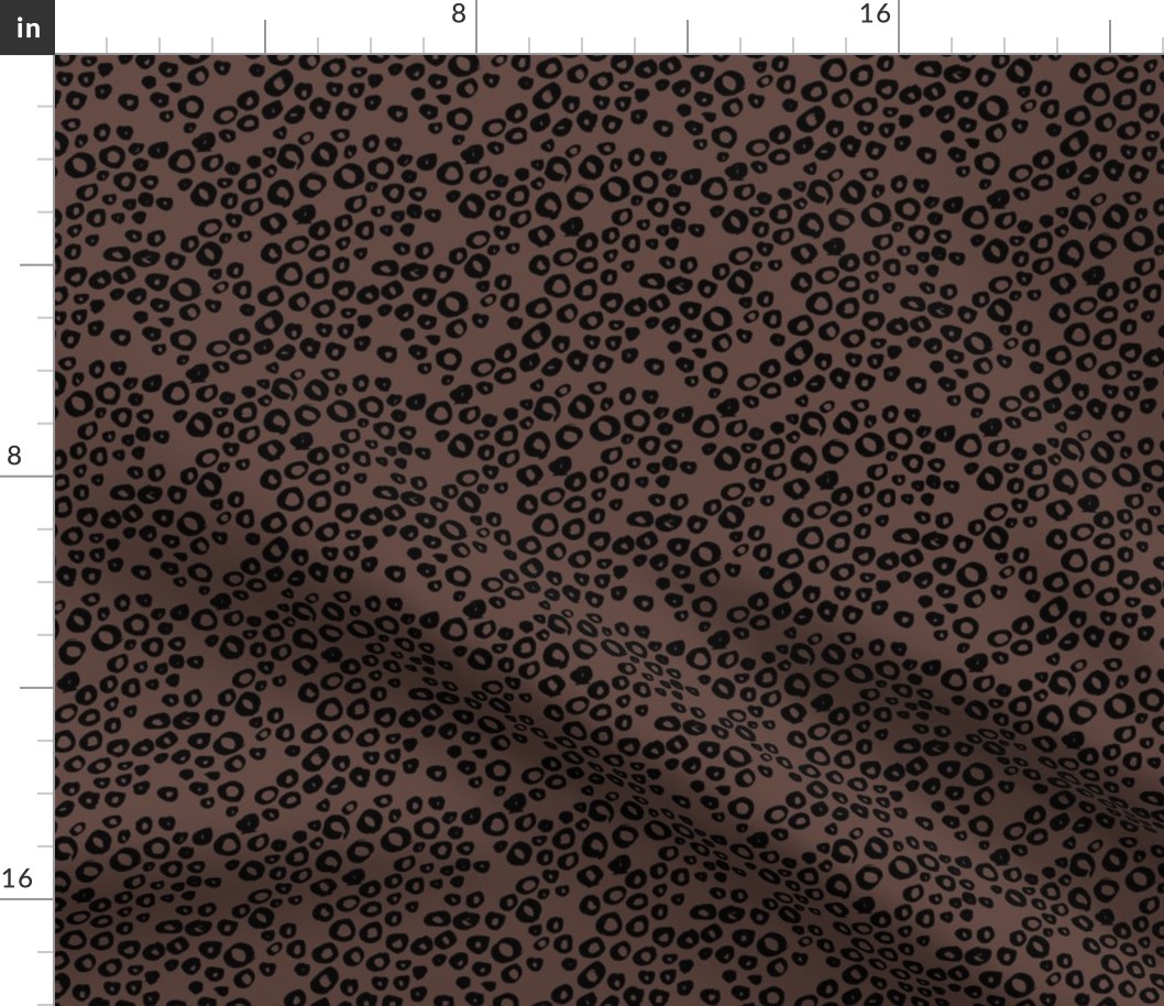 Little animal print texture reptile spots and bubbles chocolate brown