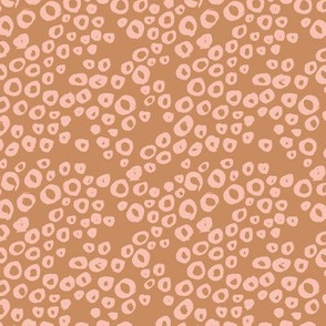Little animal print texture reptile spots and bubbles caramel coral