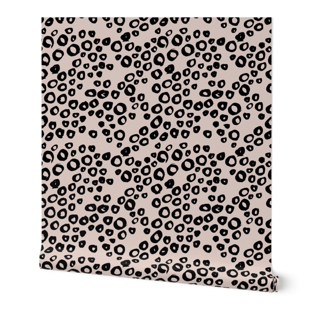 Little animal print texture reptile spots and bubbles off white black