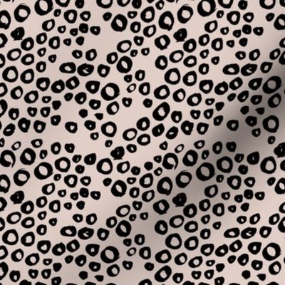 Little animal print texture reptile spots and bubbles off white black