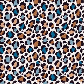 Blue and brown colored leopard print Micro scale