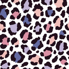 Shades of violet. Colored leopard print. Medium scale