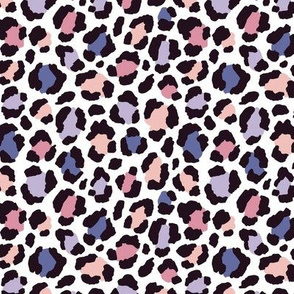 Shades of violet. Colored leopard print. Small scale