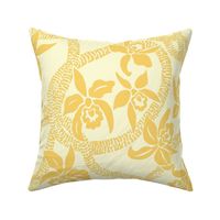 textile-Ilima Lei and Orchid final-golden yellow and beige