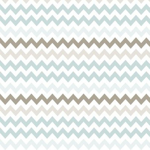 Grey and baby blue small chevrons
