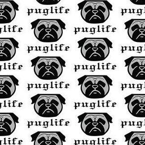 Puglife in grays - Pug life fabric