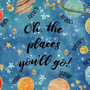 18"x27":  oh, the places you'll go! // blue