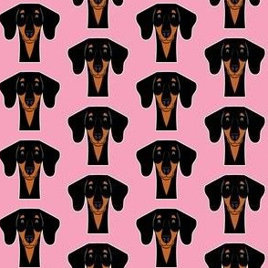 Dachshunds on pink - Doxie fabric