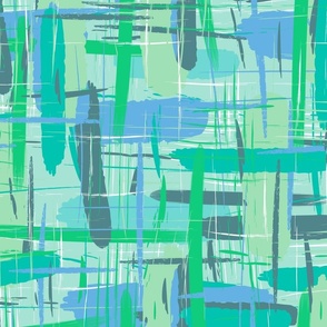 Large and thin turquoise strokes. Light turquoise background