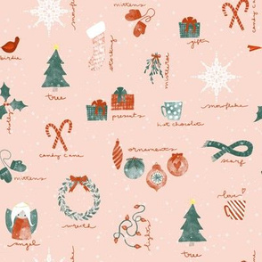 Vintage Christmas in Pink { small scale }