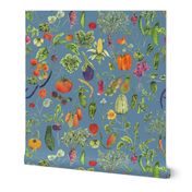 vegetable fabric blue