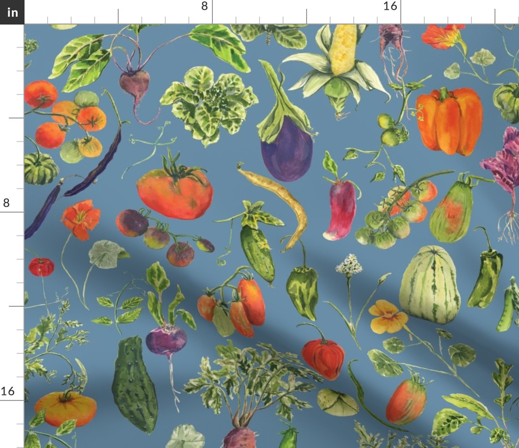 vegetable fabric blue