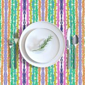 Dragonfly mirrored colourful doodled mess vertical stripes 8” repeat