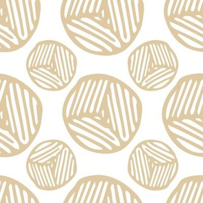 Blockprint Circles  - Toffee (medium)