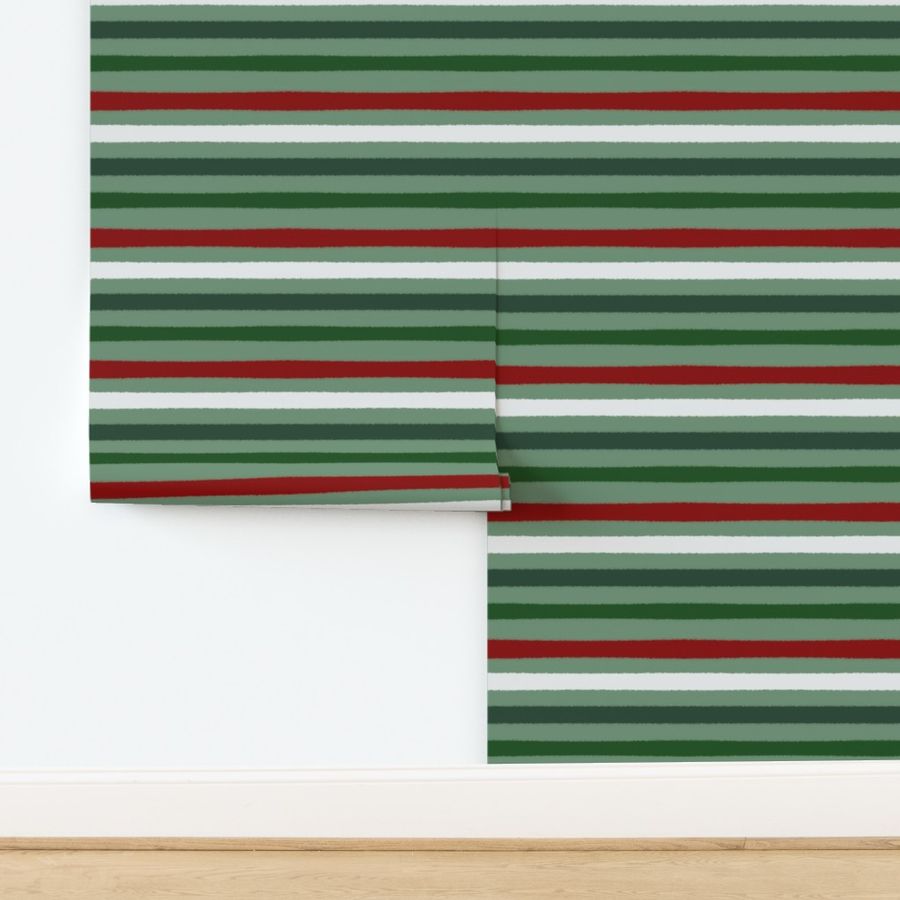 Christmas stripes green