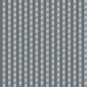 JP34 - Art Deco Checked Stripes in  Bluish Grey Monochrome