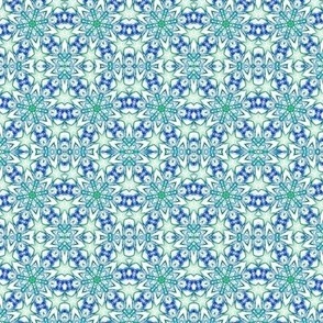 (small) Blue and Green Kaleidoscopic Texture/ Geo Blender Pattern / small scale texture