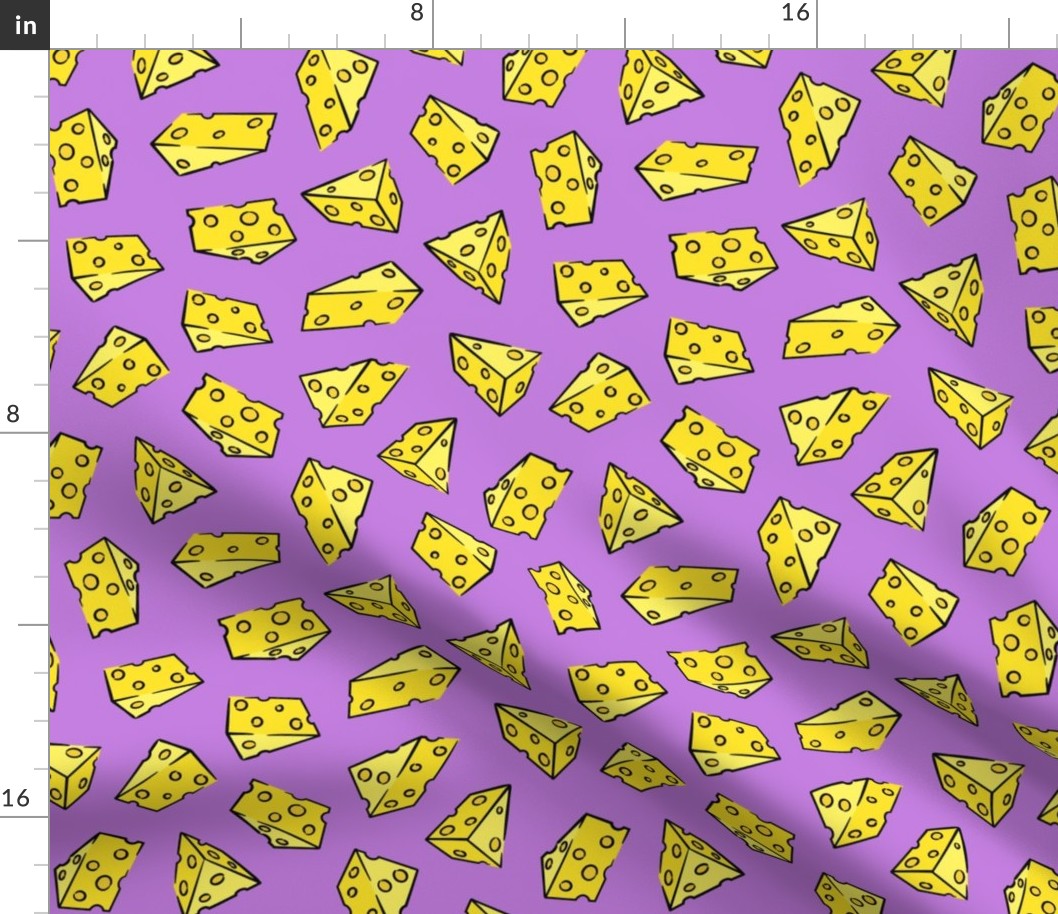 Swiss cheese - cheese on purple - LAD20