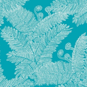 HAPU'U FERN turquoise and white