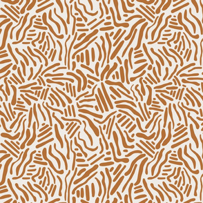 Abstract Lines - Tan and Off White