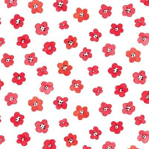 Delicate red watercolour flowers with spots