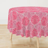 Raspberry Red & Rose Detailed Doodle Pattern - small