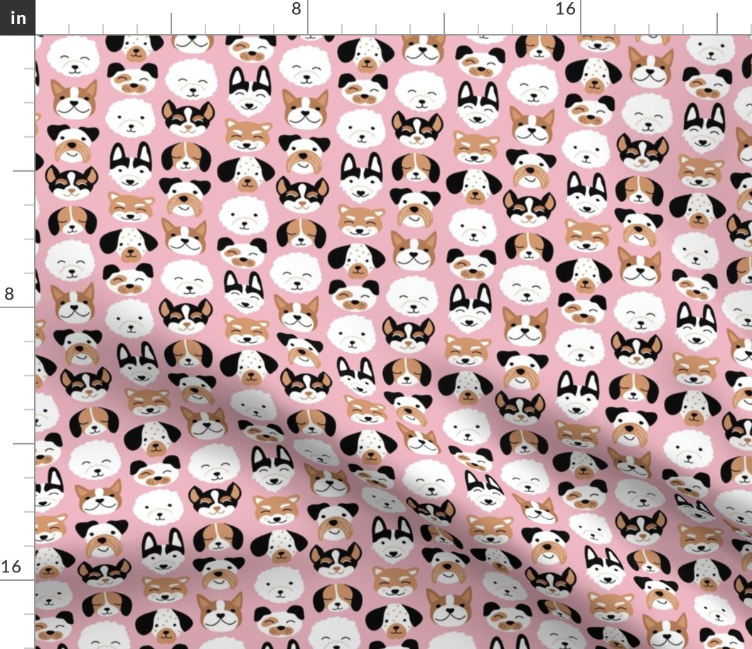 Cute little puppy and dogs design cute cockapoo labradoodle and other beagle and husky friends kawaii kids design pink brown girls