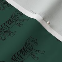 Minimalist tropical tiger jungle animal winter nursery design forest green