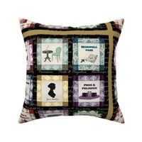 Jane Austen Quilt Blocks black