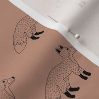 Woodland animals curious fox forest nursery winter kids design moody rose beige