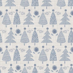 Seamless french farm house linen printed winter holiday background. 
