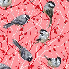 Sweetheart Chickadees | Small | Pink