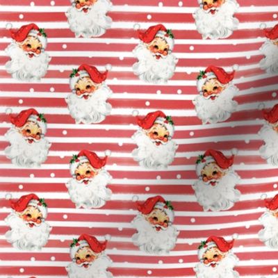 Jolly Retro Santa on Red Stripe background - extra small scale