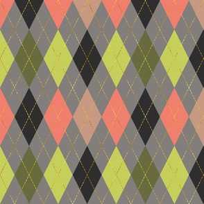 Retro Harlequin gold dashes pastel diamonds large Wallpaper