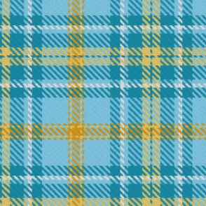 Bordered X Plaid in Turquoise and Gold