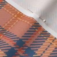 Bordered X Plaid in Peach and Colonial Blue