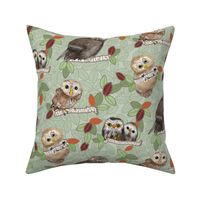 Owls and Owlets Green 