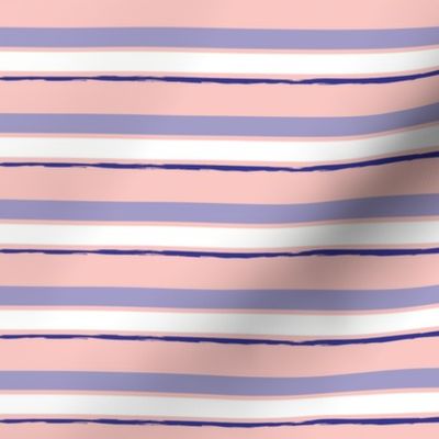 Blush Pink Blue Imperfect Stripes