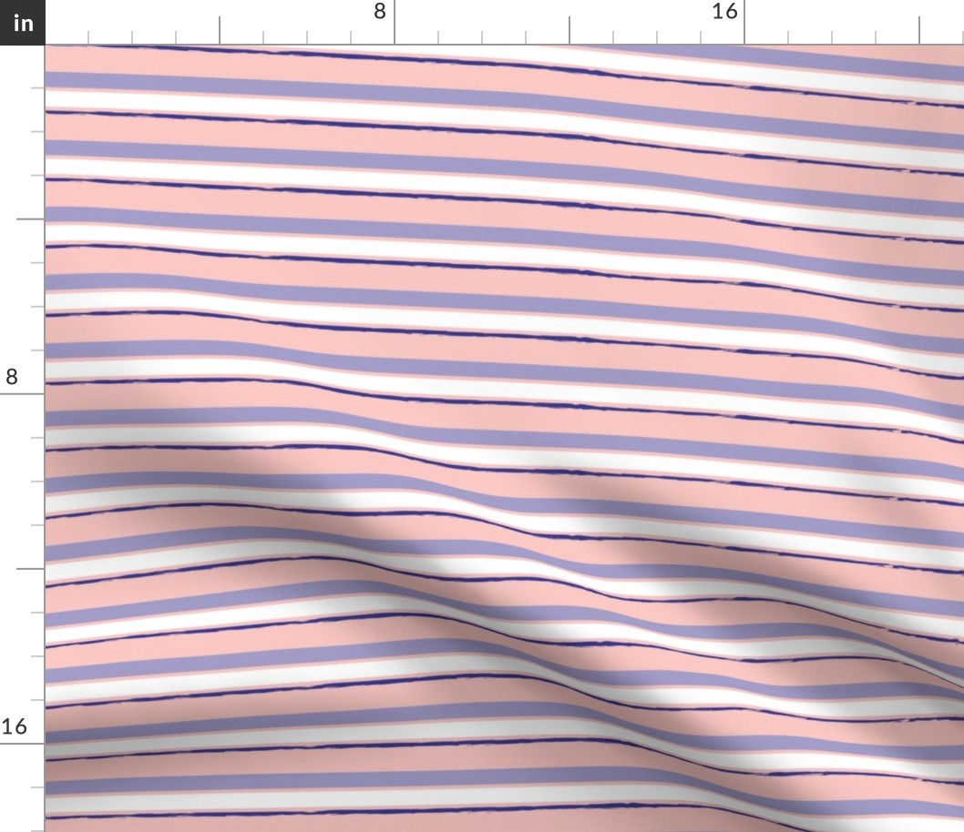 Blush Pink Blue Imperfect Stripes