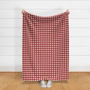 pony up: gingham in barn red 1 inch