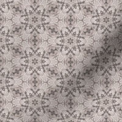 (small 2"x1.15") Dusty Beige Leaves Mandala Kaleidoscope Pattern / filler / coordinate / small scale