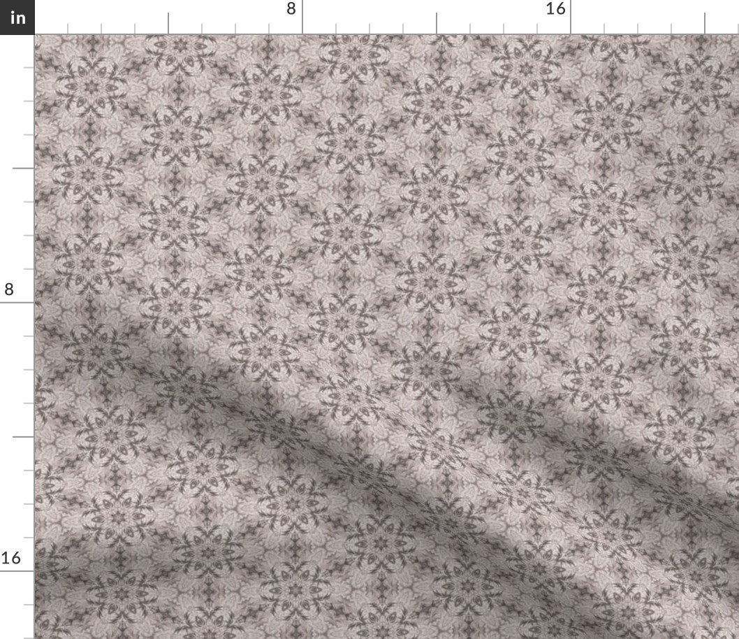 (small 2"x1.15") Dusty Beige Leaves Mandala Kaleidoscope Pattern / filler / coordinate / small scale